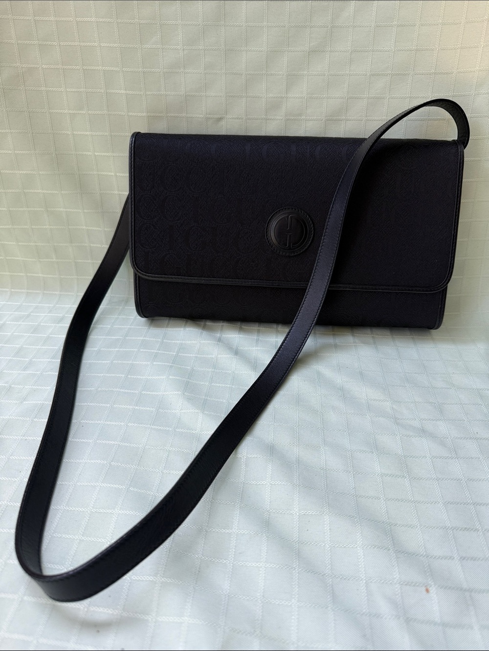 Vintage Gucci canvas/leather shoulder bag/clutch